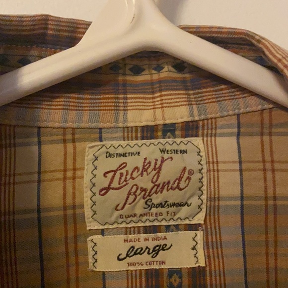 Lucky Brand plaid shirt with snap buttons - Picture 2 of 4